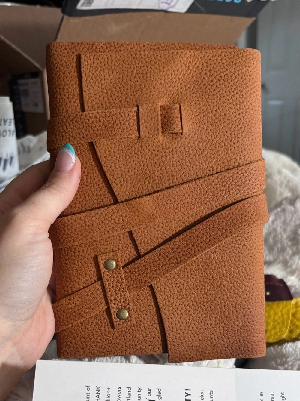 Portland Leather Floater Peach Medium Wrap Journal